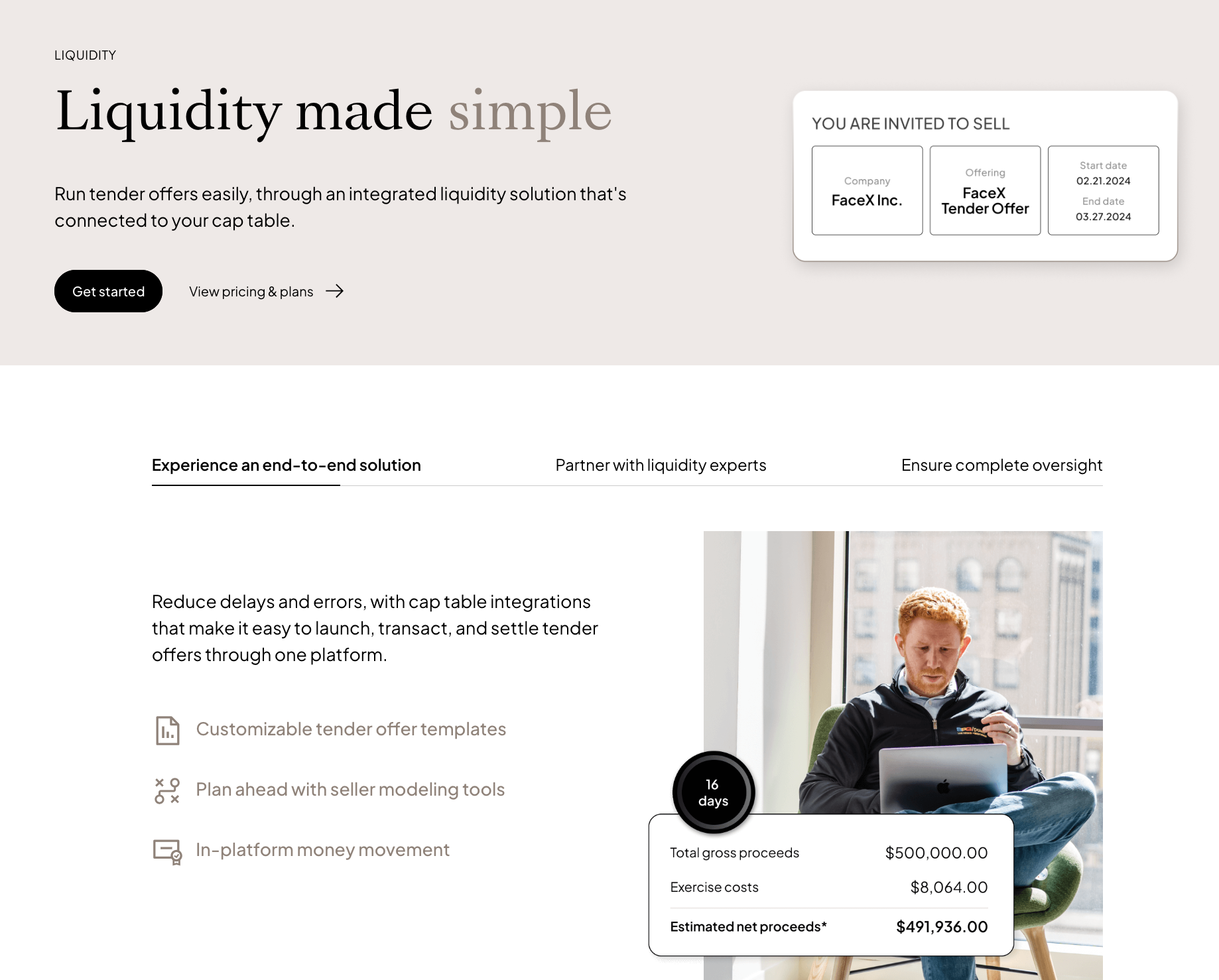 Carta Fund Admin offering website