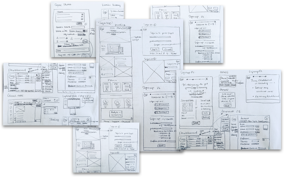 wiframe drafts on paper